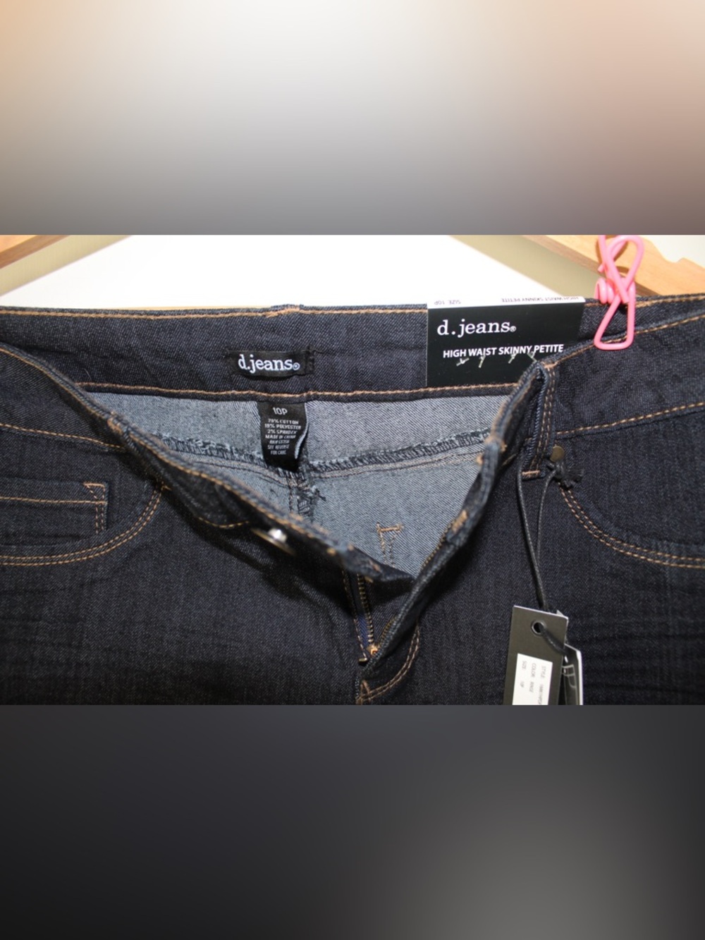 d. jeans Women's Dark Wash Slim Jeans - Black size 10P NWT - Picture 5 of 5